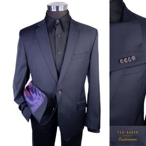 Ted Baker Endurance Size 42S JUDD SPJ Sport Coat Jacket Blazer Wool Navy Blue